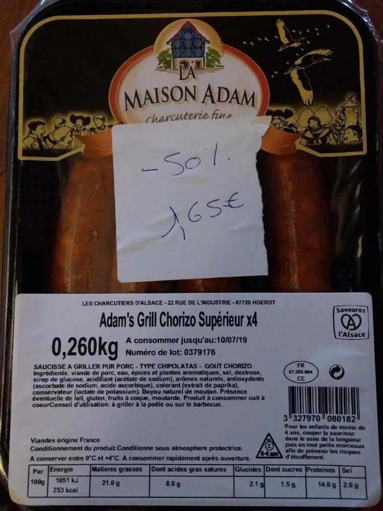 Adam's Grill Chorizo Supérieur