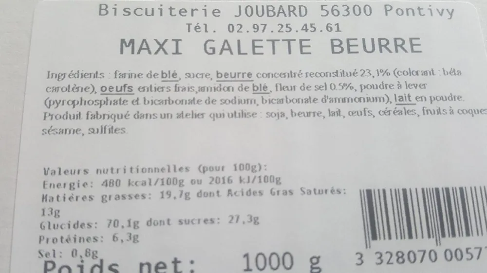 Maxi galette beurre