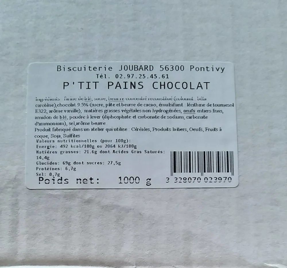 P'TIT PAINS AU CHOCOLAT