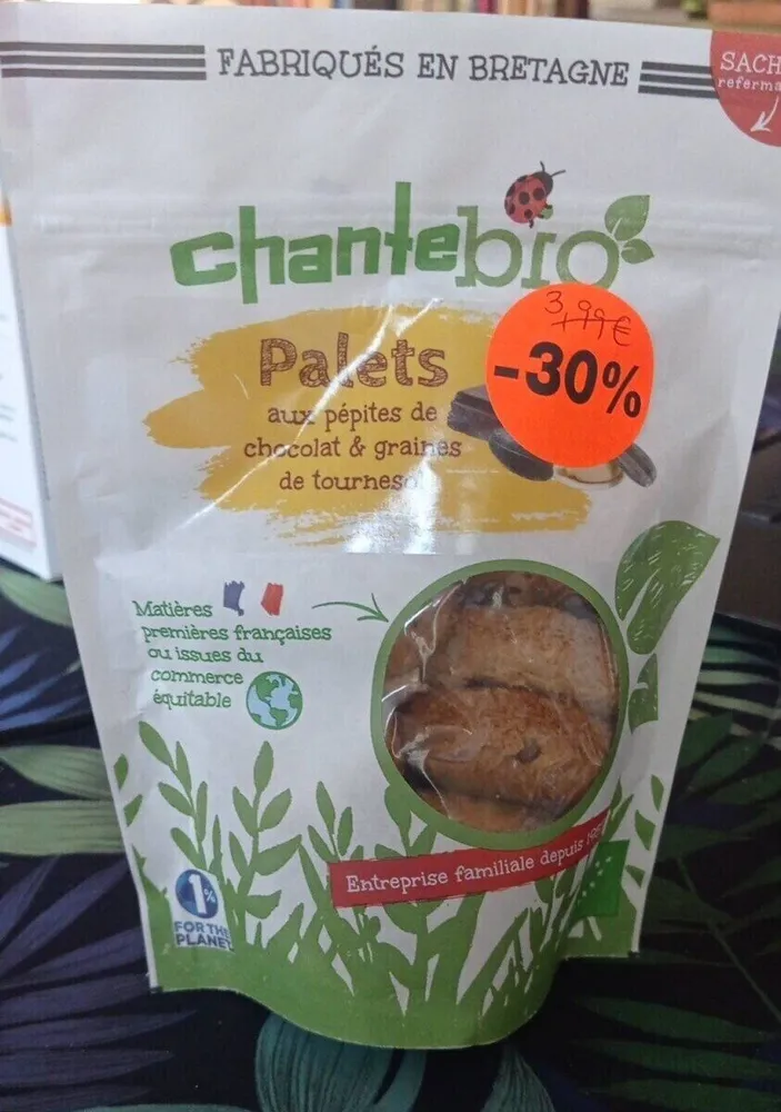 Palets aux pépites de chocolat &graines de tournesol