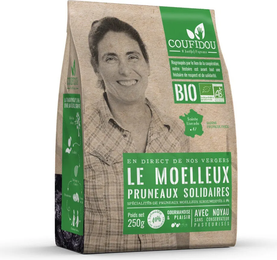 Pruneaux moelleux biologiques avec noyaux Sabine