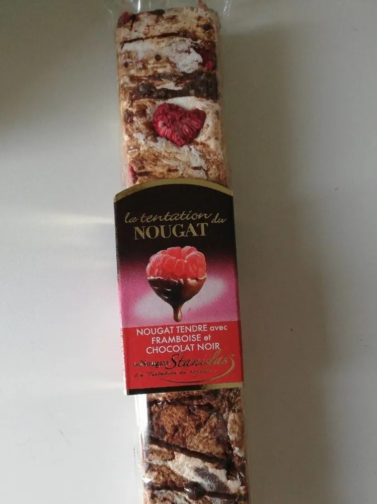 Nougat tendre chocolat noir framboise