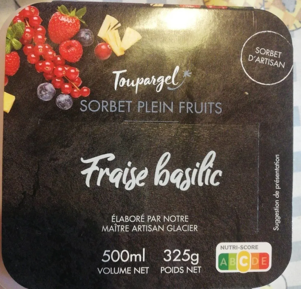 Sorbet pleins fruits Fraise Basilic
