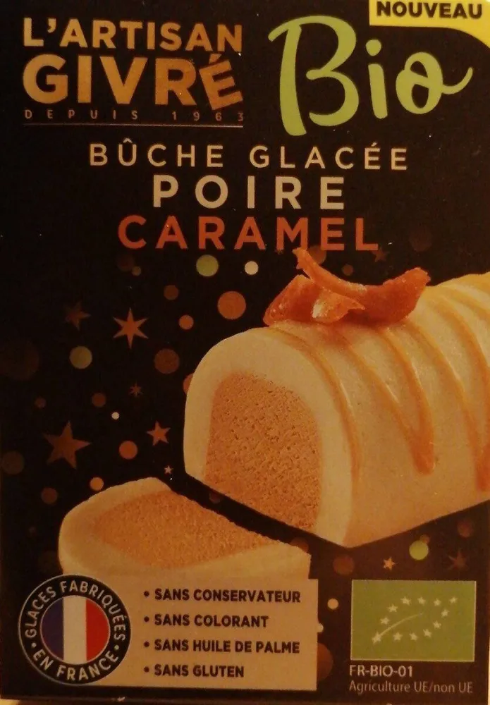 Bûche glacée poire caramel