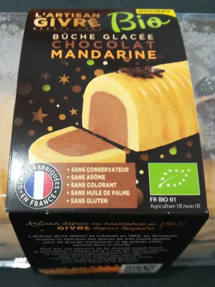 BÛCHE GLACEE CHOCOLAT MANDARINE