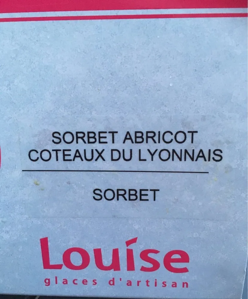 Sorbet abricot coteau du lyonnais