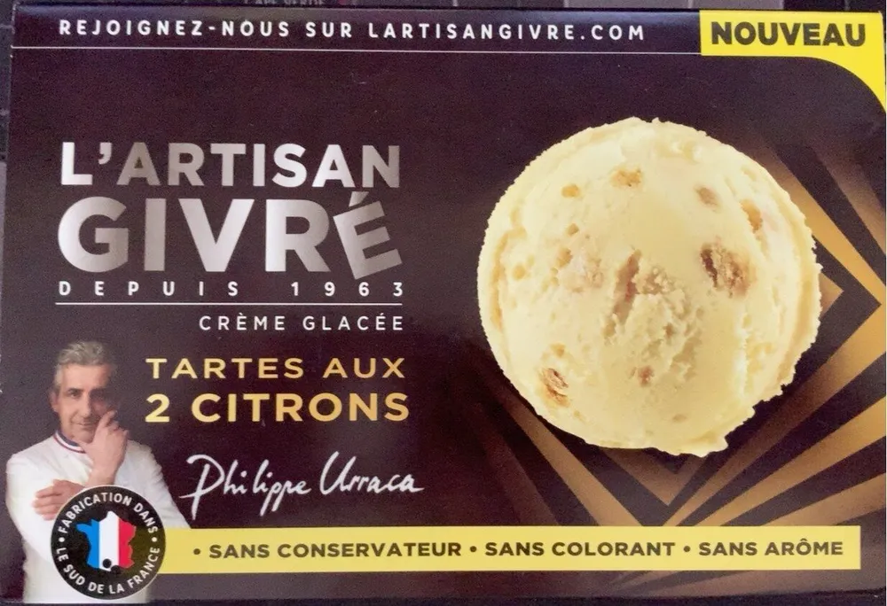 Crème glacée tartes aux 2 citrons