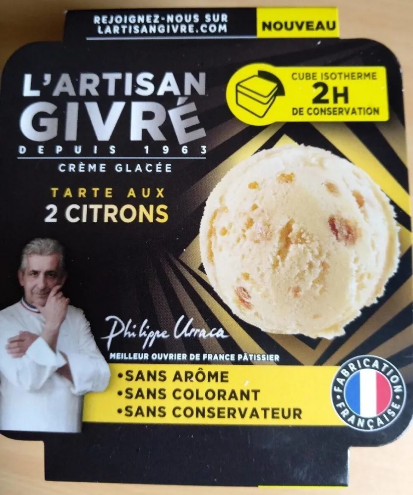 Crème glacée Tarte aux 2 citrons