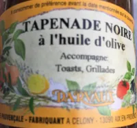 Tapenade noir a l'huile d'olive