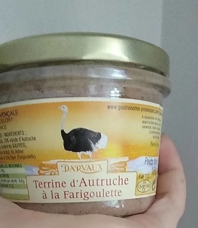 Terrine d autruche à la farigoulette