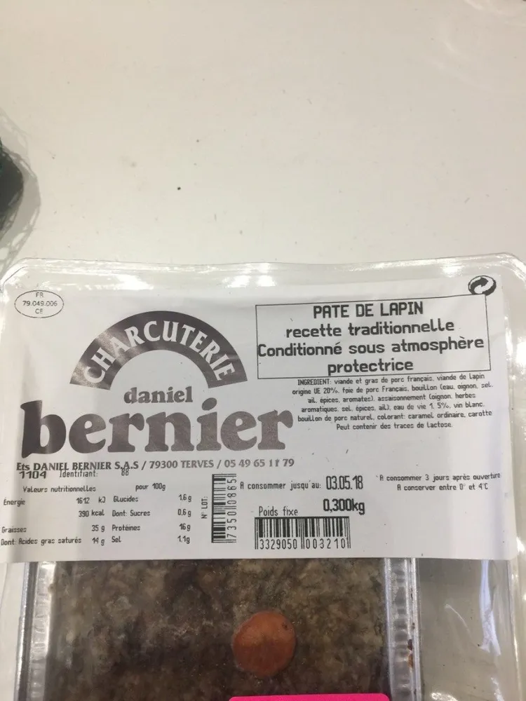 Pate de lapin recette traditionnelle DANIEL BERNIER