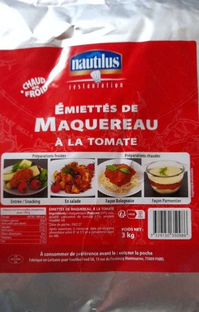 Emiettés de maquereau à la tomate