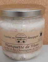 Blanquette de veau aux riz et aux champignons de Paris.