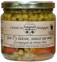 Sot l'y laisse, sauce au miel accompagné de petits pois