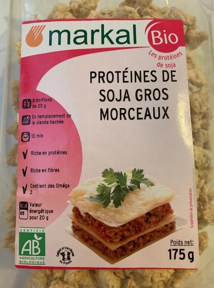 Protéines de soja gros morceaux