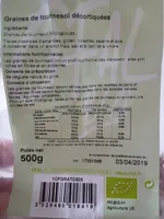 Graines de tournesol décortiquées bio