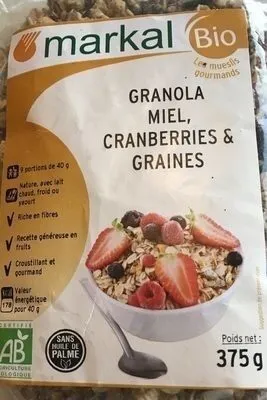 Granola miel,cranberries er graines