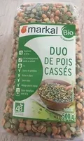 Duo De Pois Cassés Bio, Jaunes Et Verts - 500G - Markal