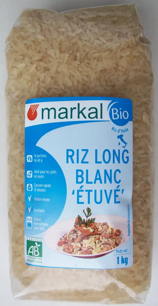 Riz long blanc "étuvé"
