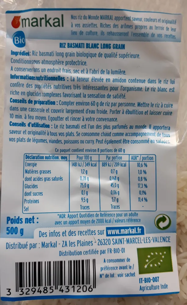 Riz Basmati Blanc