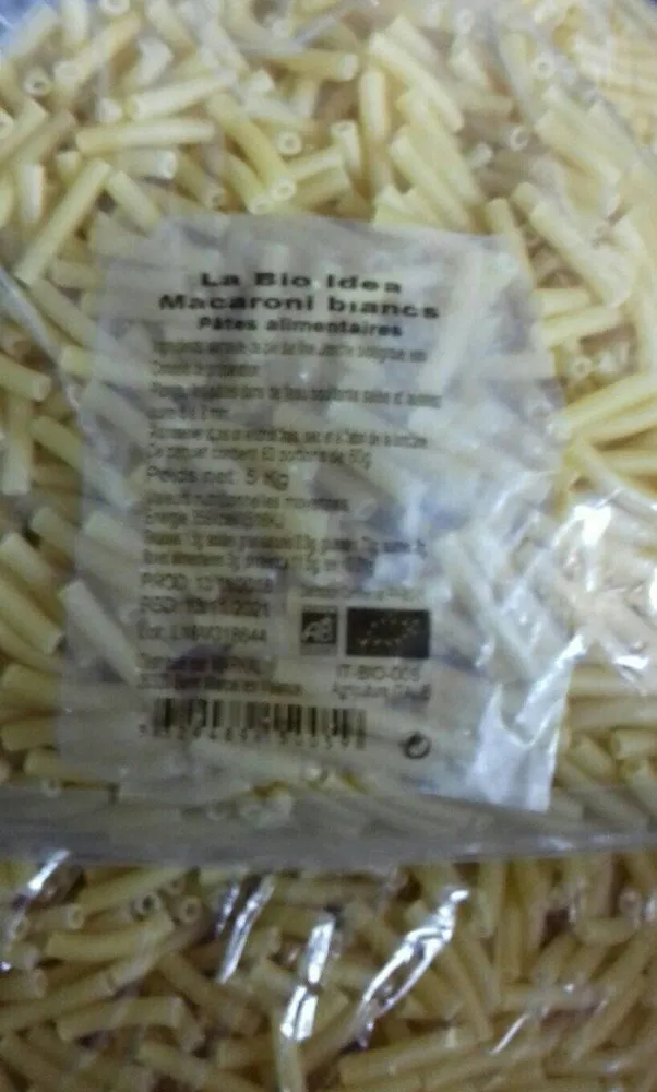 Macaroni Blanc 5KG Vrac Bio Idea Bio