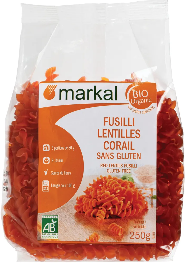 FUSILLI DE LENTILLES CORAIL