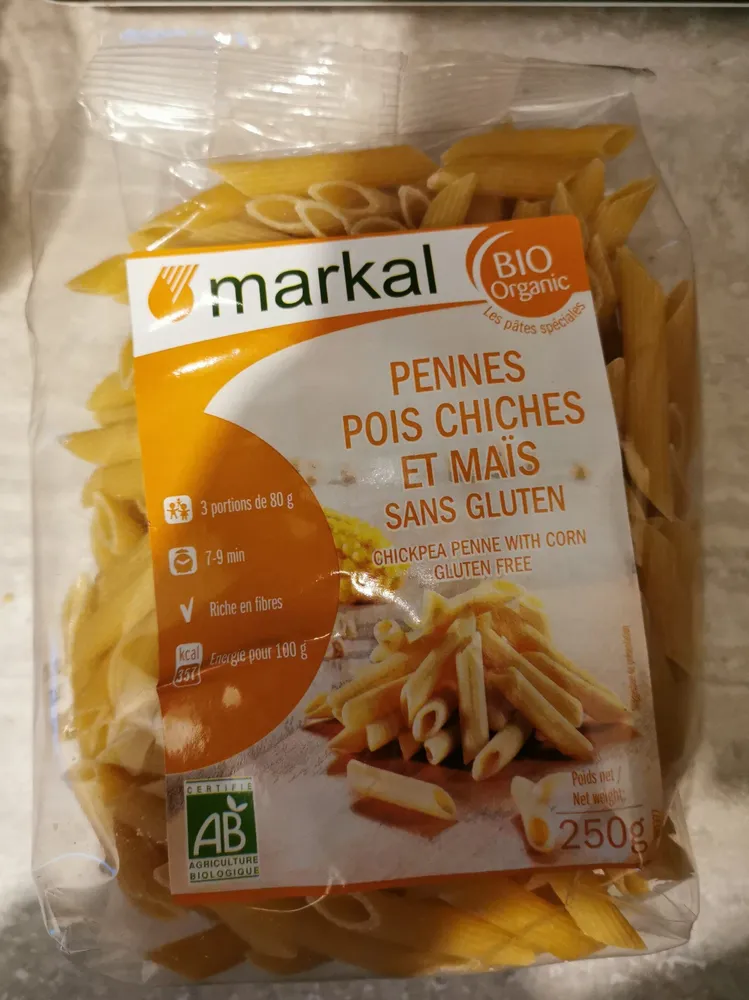 Pennes pois chiches et maïs