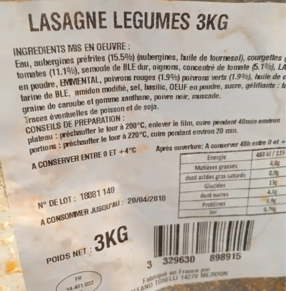 Lasagnes Aux Légumes