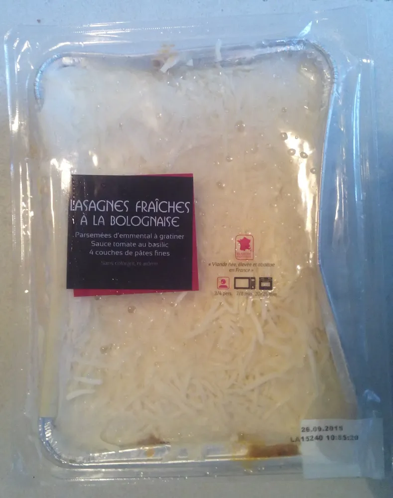 Lasagnes fraîches à la bolognaise