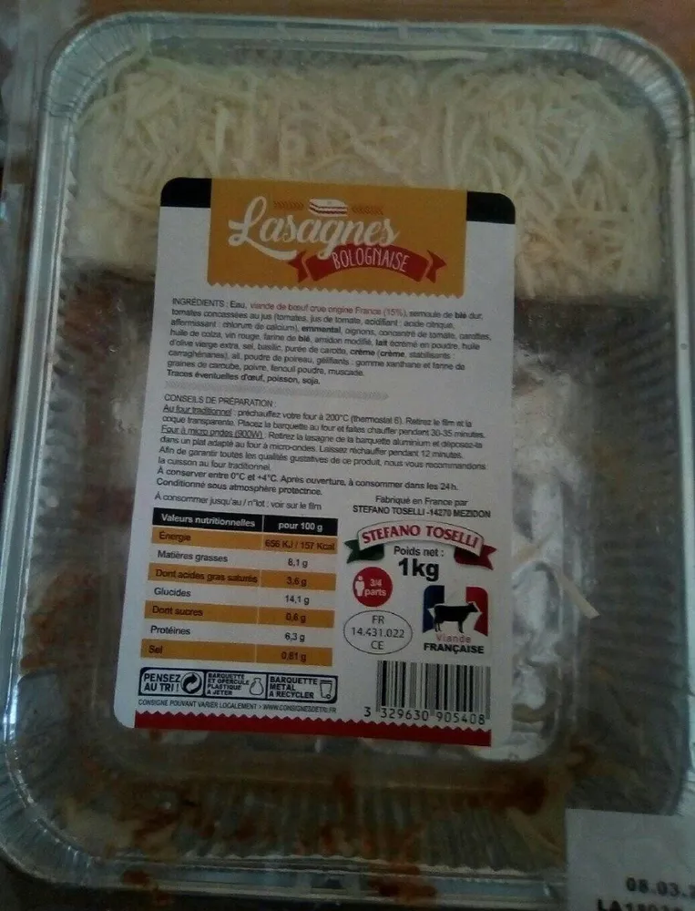 Lasagne bolognaise au boeuf
