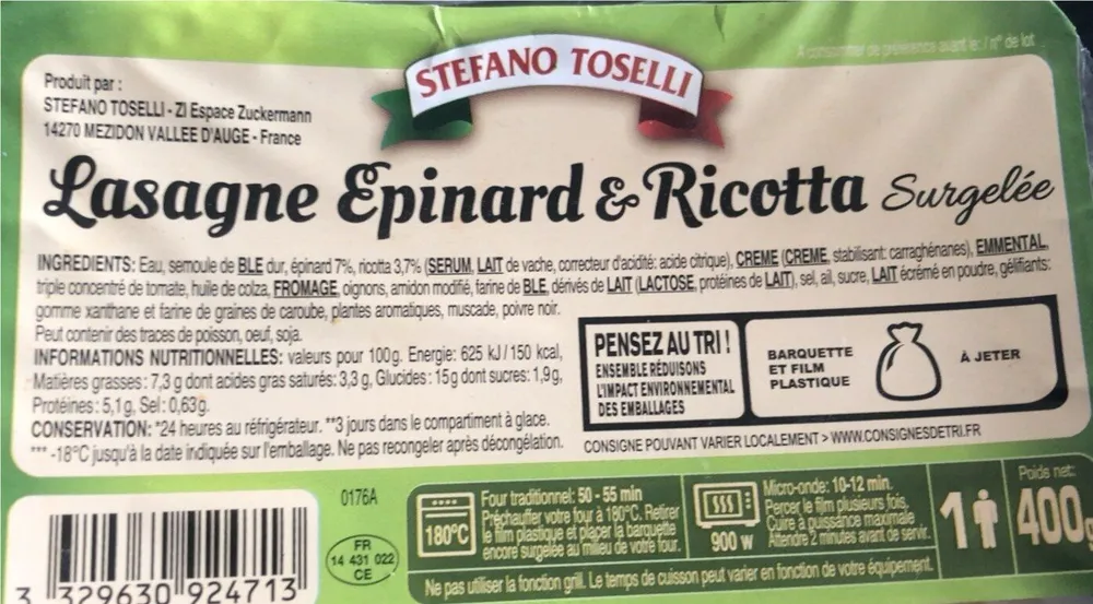 Lasagne epinard ricotta