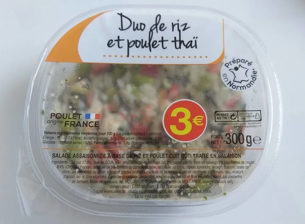 Duo de riz et poulet thaï