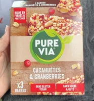 barre cacahuète et cranberries