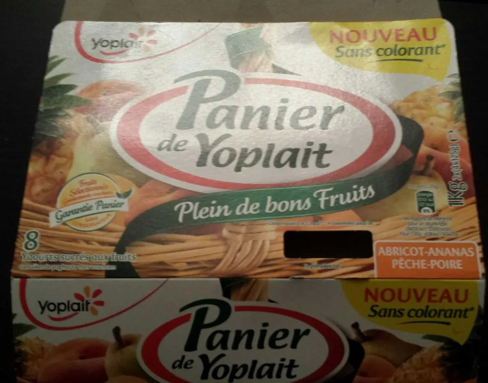 Panier de Yoplait Abricot, Ananas, Pomme, Poire