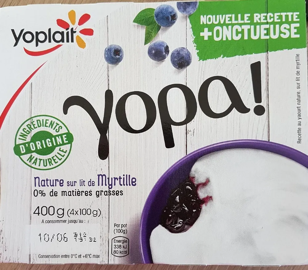 Recette au yaourt nature, sur lit de myrtille