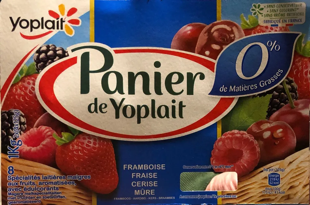 Panier de Yoplait 0%