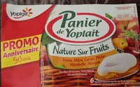 Panier de Yoplait, Nature Sur Fruits (Fraise, Mûre, Cerise, Pêche, Mirabelle, Abricot)