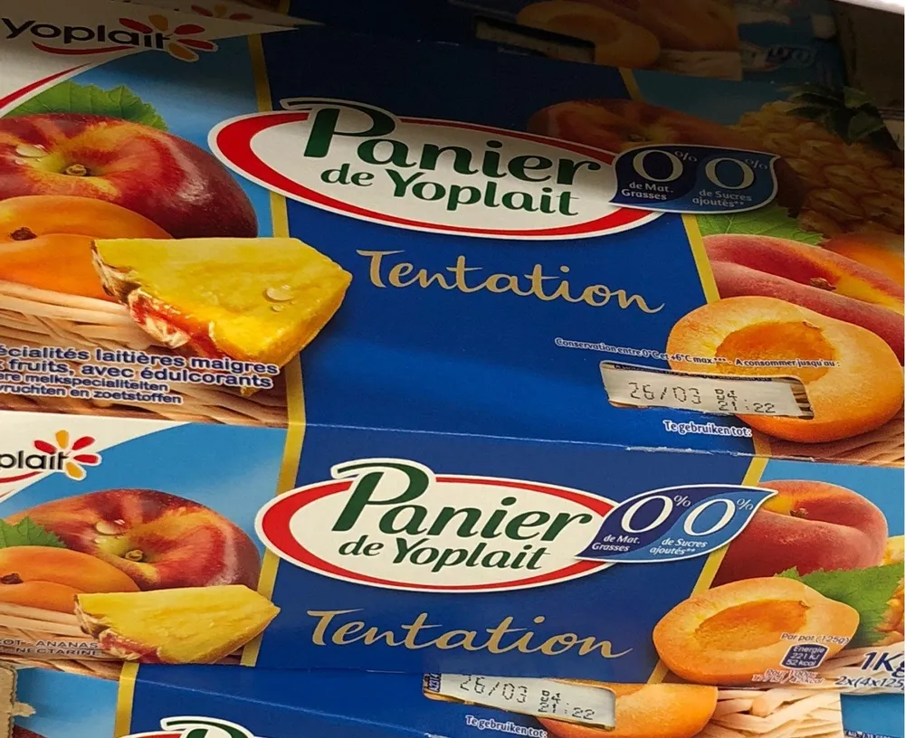 Panier de Yoplait 0% Tentation