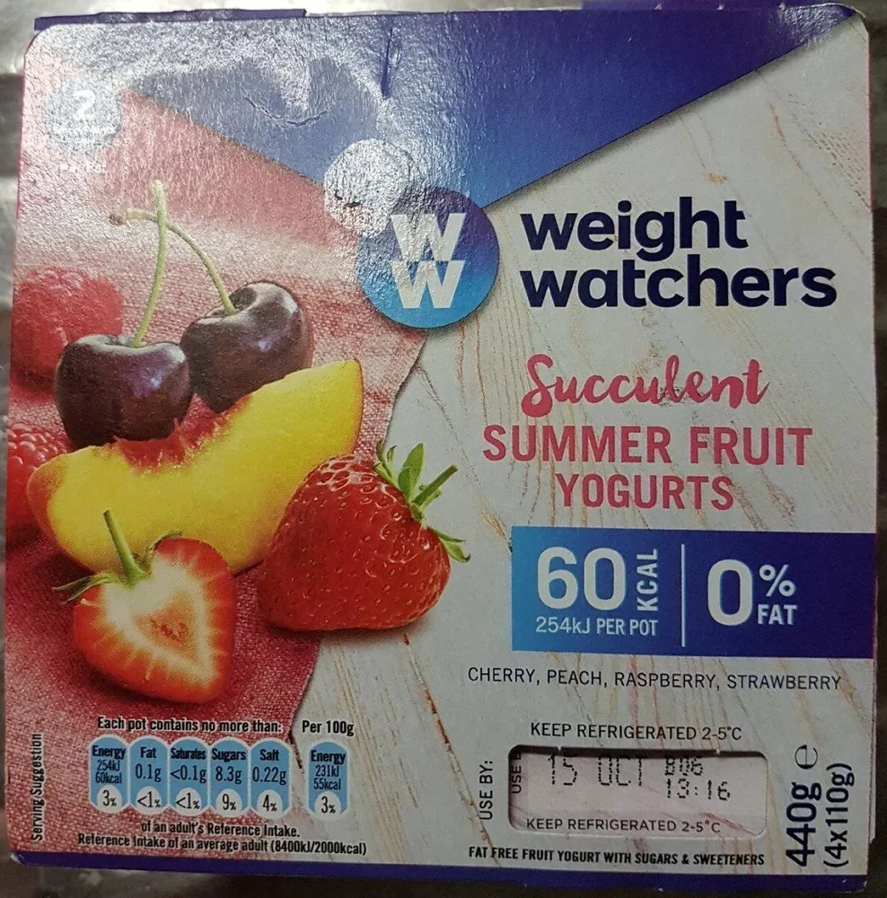 Weight Watchers Fat Free Summer Fruits Yogurt