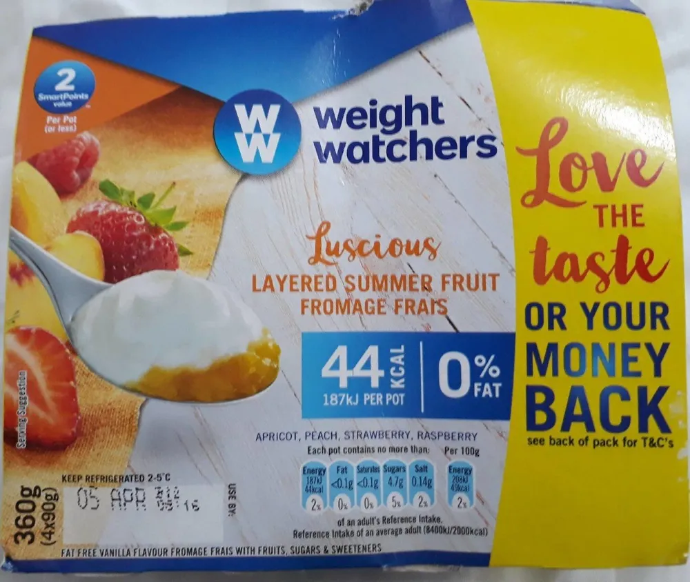 Luscious layered summer fruit Fromage Frais