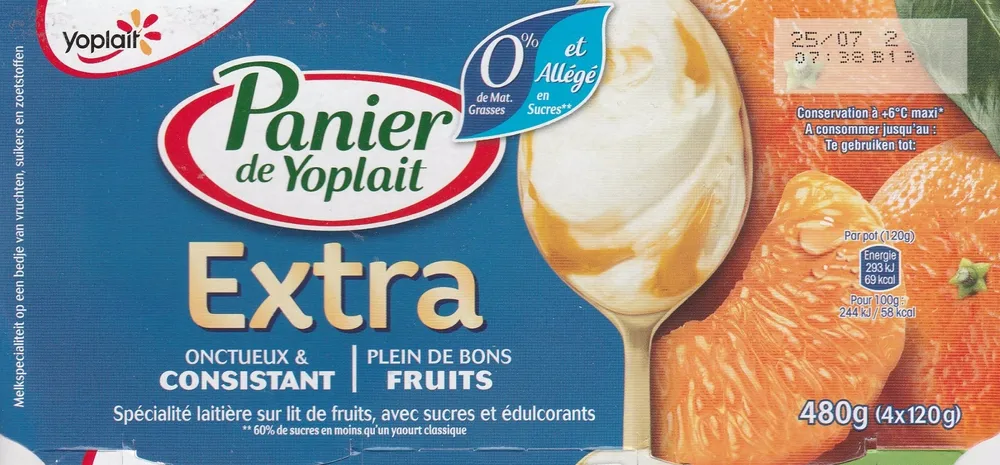 Panier de Yoplait Extra Mandarine