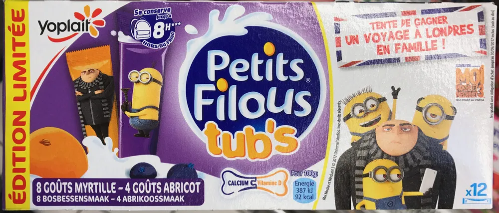 Petits Filous Tub's Goûts Myrtille et Abricot (édition limitée)