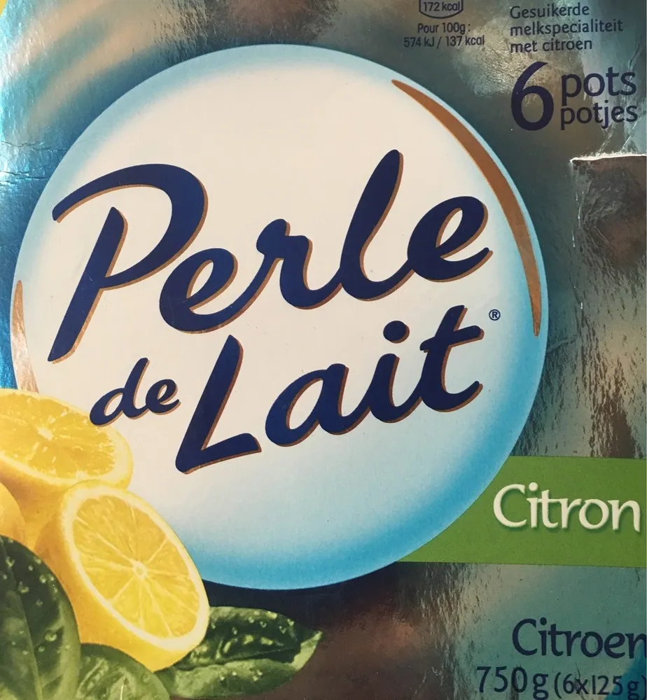 Spécialité laitière sucrée au citron, aromatisée