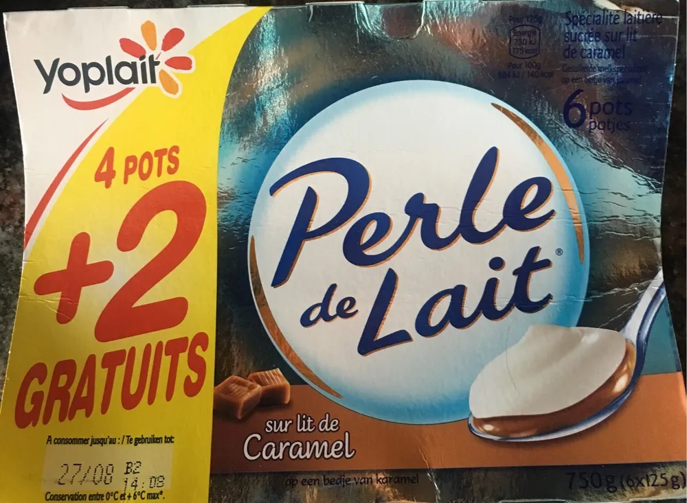 Yaourts sur lit de caramel Perle de Lait