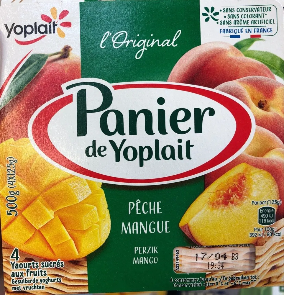 Yaourts pêche mangue Panier de