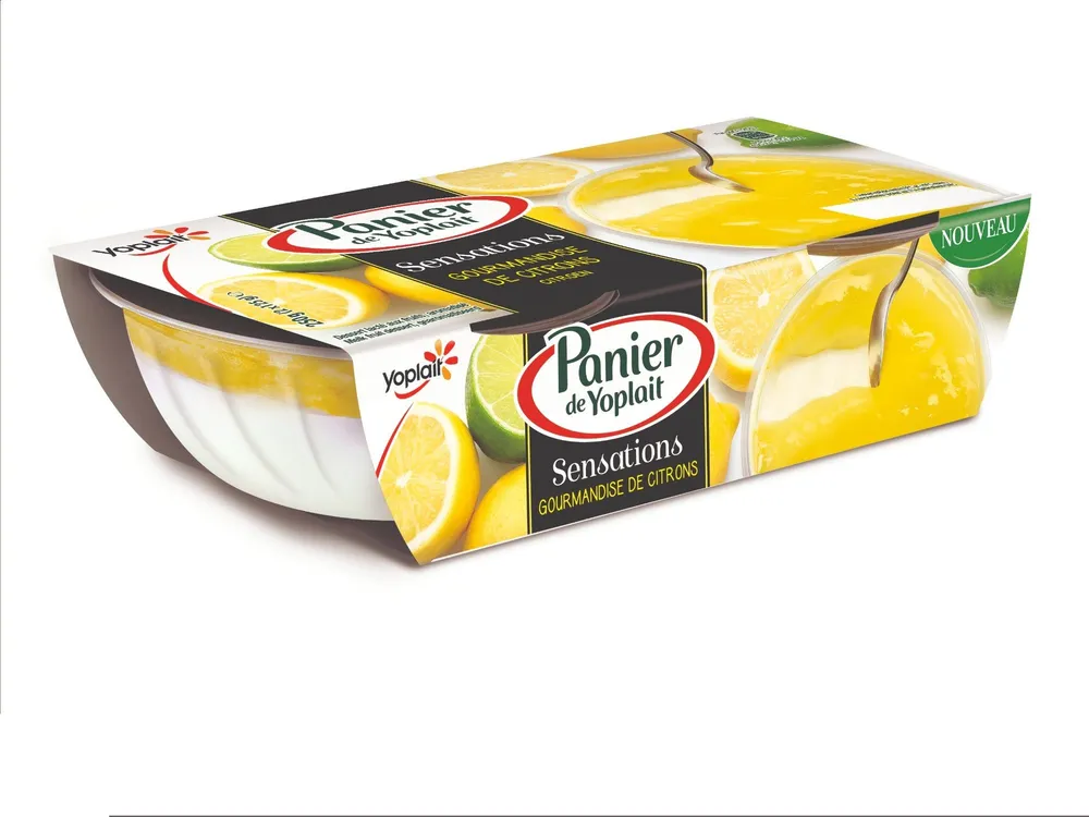 Panier de Yoplait Fruits de Saison, Citron & Citron Vert