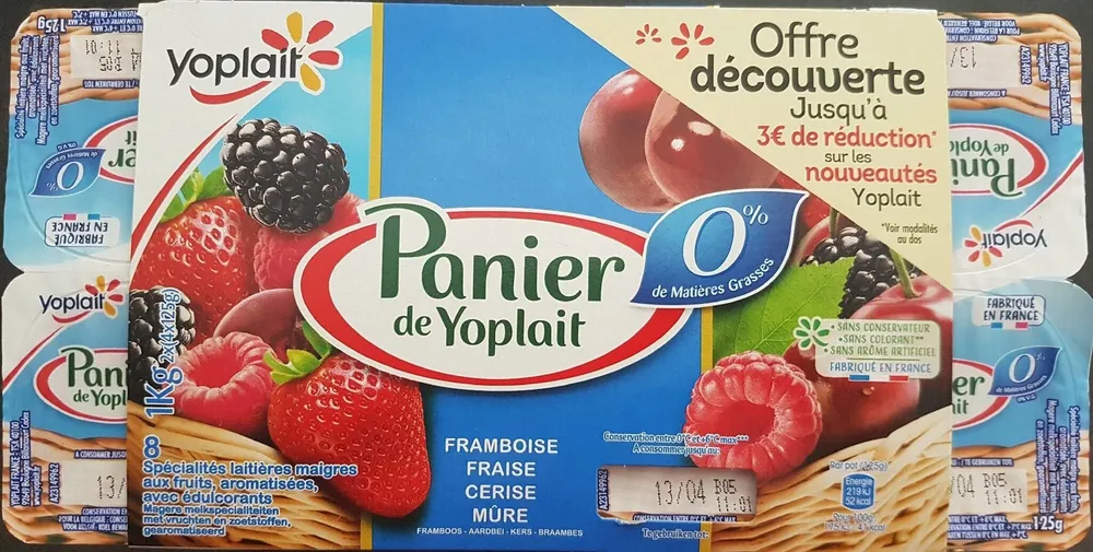 Panier de Yoplait 0% de MG