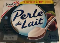Perle de lait sur lit creme de marron