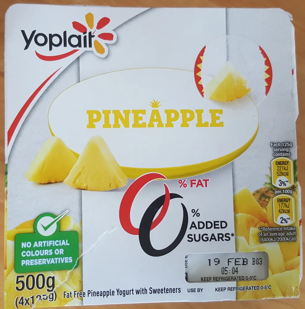 Pineapple Fat Free Yogurt