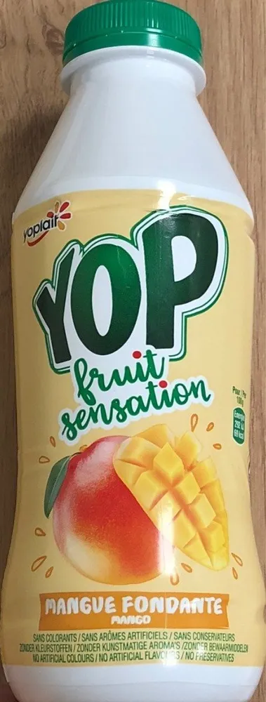 Yaourt à boire sucré aux fruits, aromatisé